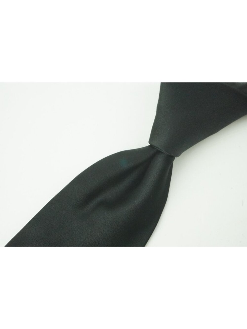 Canali Solid Coal Black 100% Silk Tie Brand New With Tags